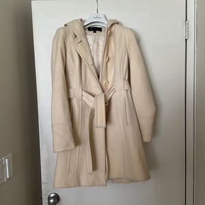 Used Wool Anne Klein Peacoat with hood.